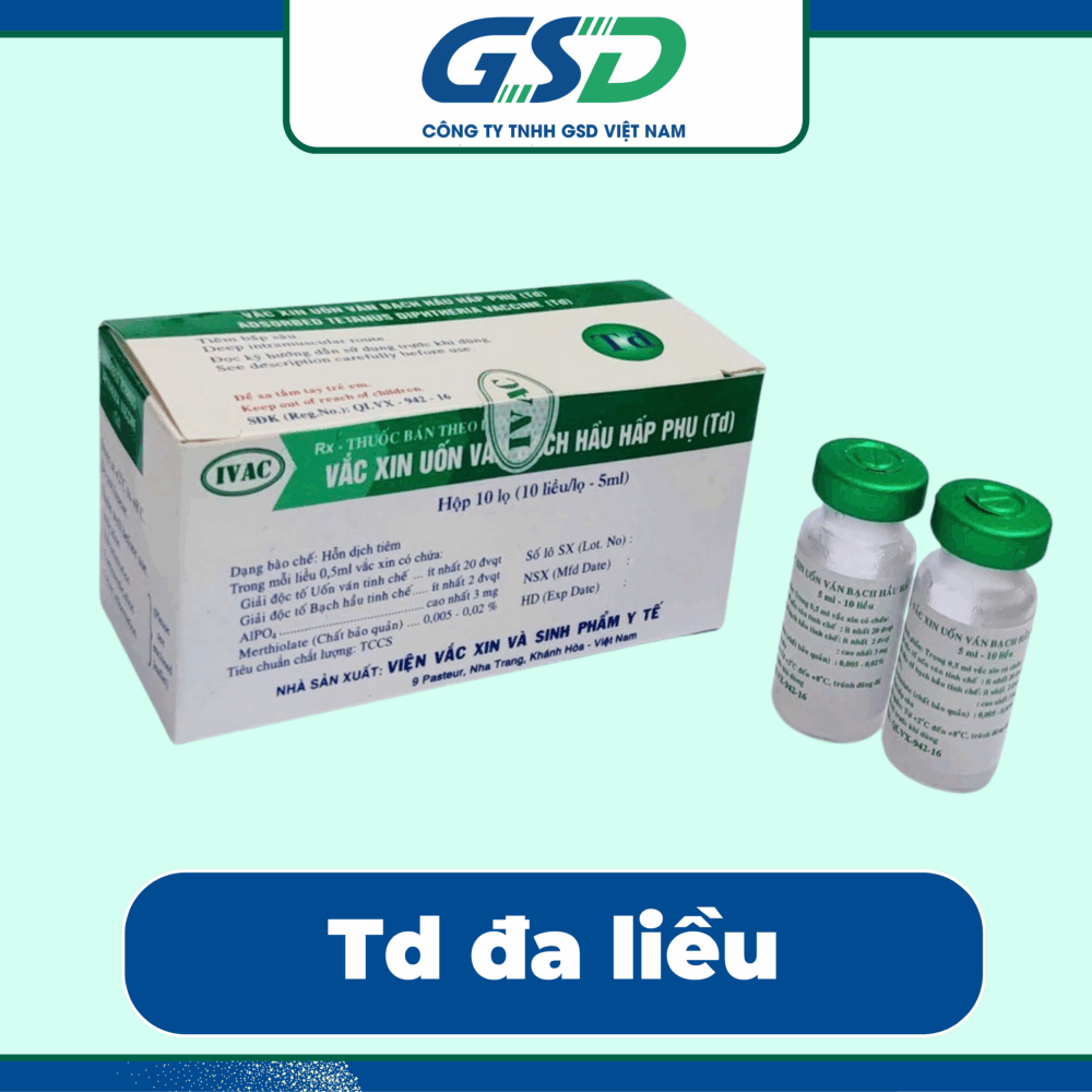 Vắc xin uốn ván bạch hầu hấp phụ (Td) (lọ 10 liều)